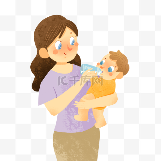 妈妈喂宝宝喝奶粉图片
