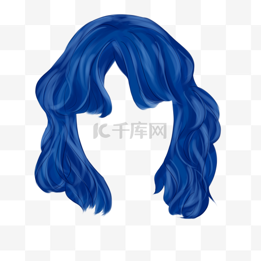 蓝色波浪卷发梨花头烫发发型图片