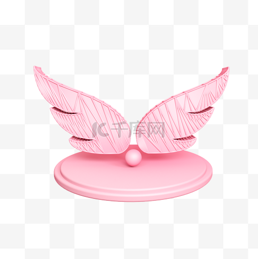 创意个性粉色翅膀舞台背景C4D图片