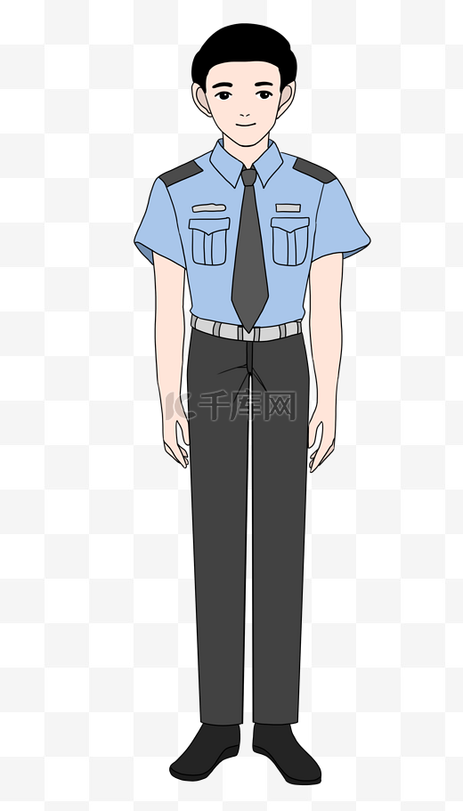 公安警察卡通插画图片