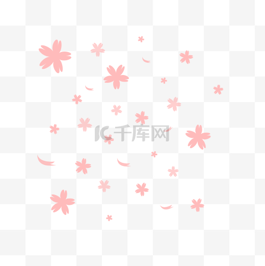粉色漂浮樱花花瓣图片