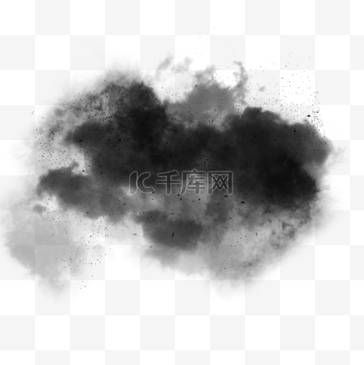 创意感手绘黑色烟雾元素图片