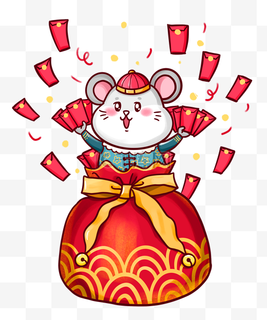 2020年春节发红包喜庆老鼠图片