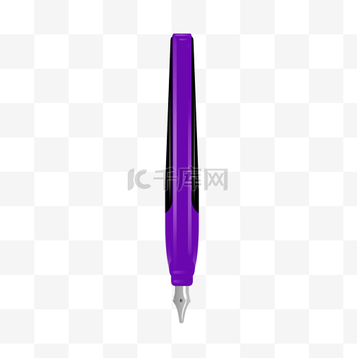 紫色的书写钢笔插画图片