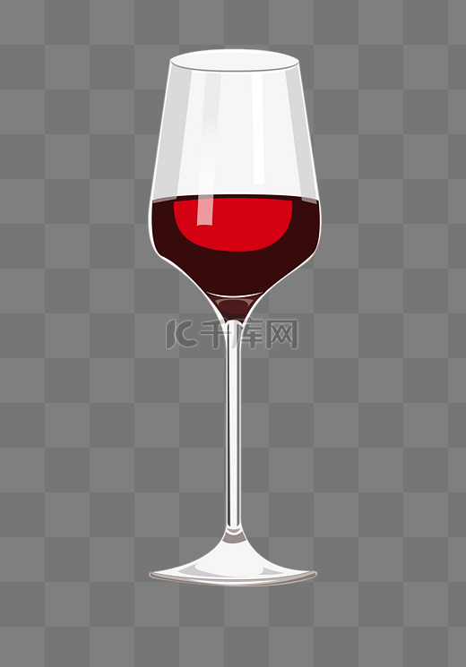 一杯红酒和酒杯插画图片