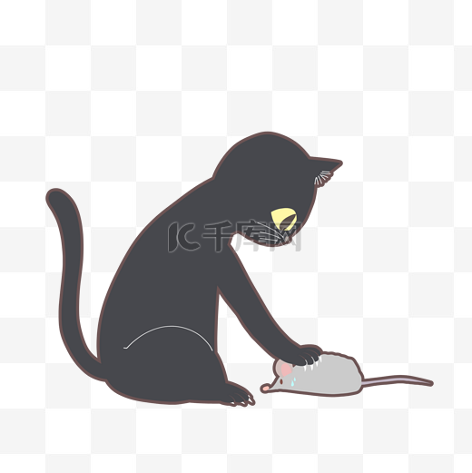 黑猫抓老鼠图片