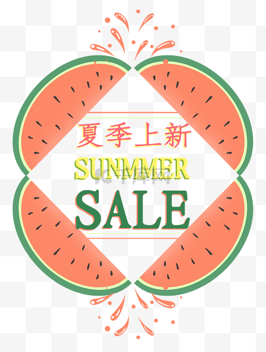 小清新夏日促销SummerSALE标签图片