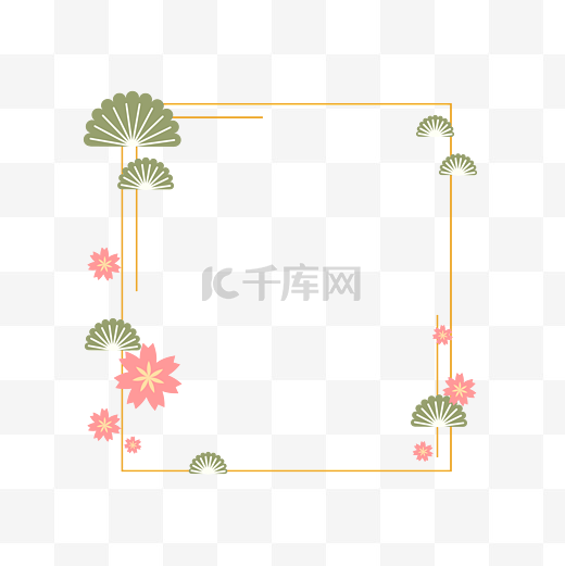 日式樱花可爱少女风装饰边框图片