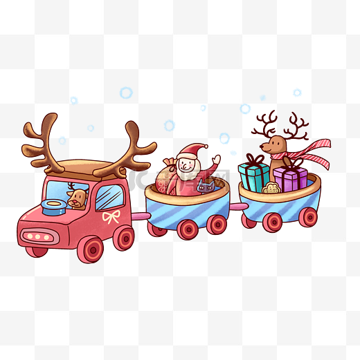 圣诞节麋鹿火车图片