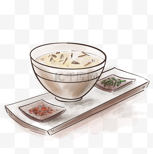 水墨中式早餐粥图片