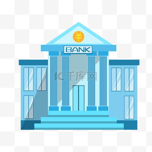 蓝色金融银行图片
