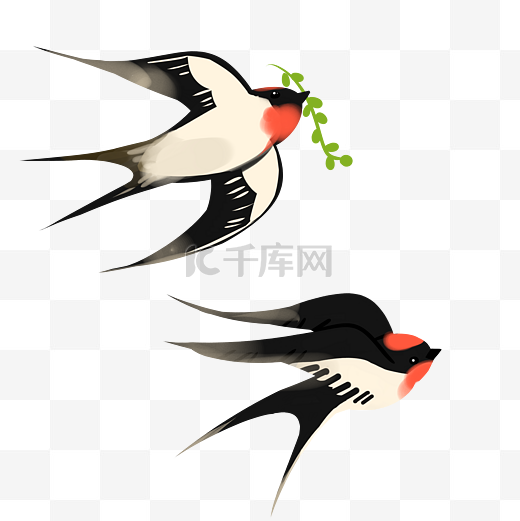 可爱春天动物燕子素材图片