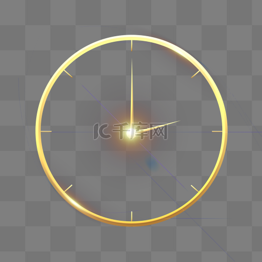 金色感金色时间指针元旦时钟新年跨年图片