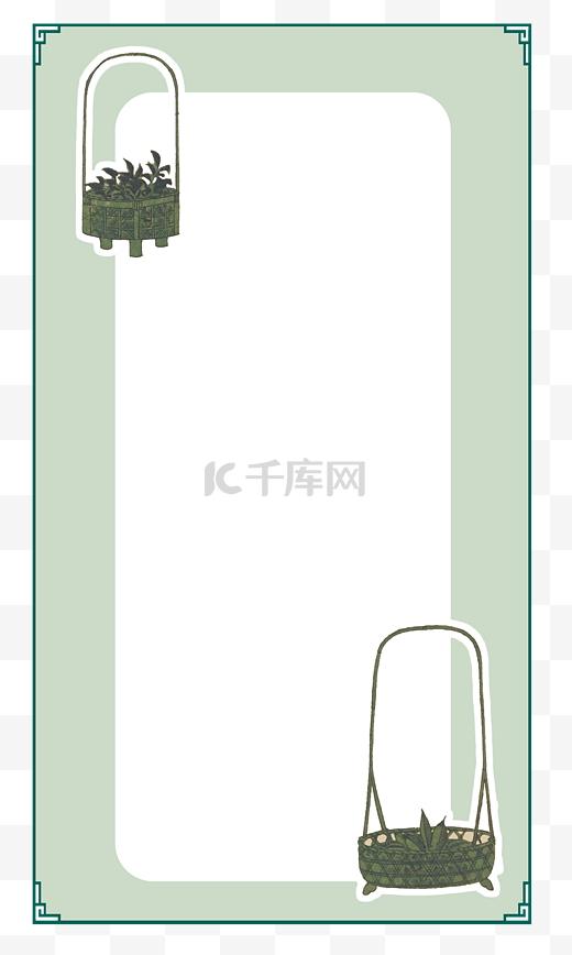 中国古代浅绿新茶茗茶装饰边框图片