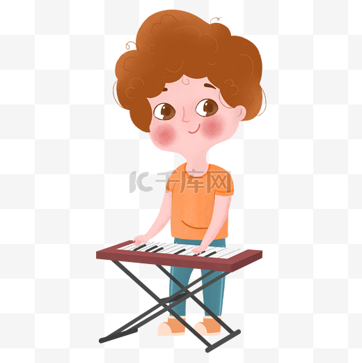 演奏电子琴的小男生图片
