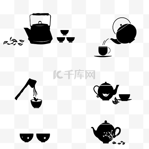 茶文化水墨茶具图片