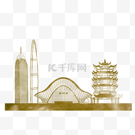 武汉标志建筑剪影图片
