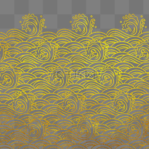 金色线描水纹浪花图片