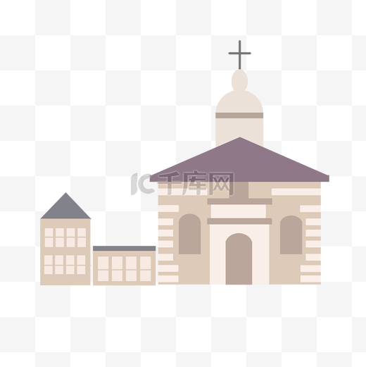 白色的建筑教堂插画图片