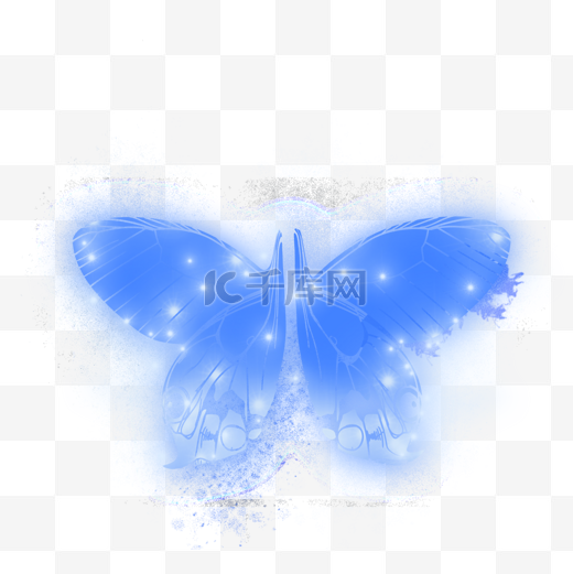 蓝色光效蝴蝶创意装饰图片