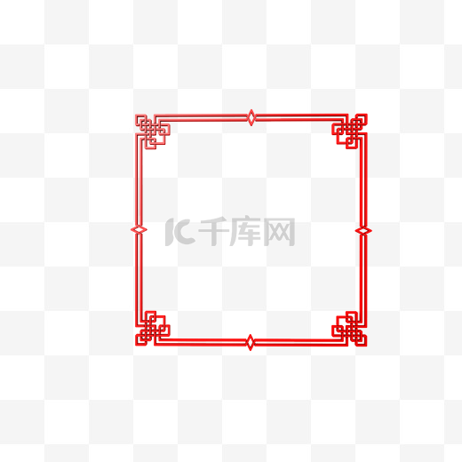 C4D春节红色中国风边框图片