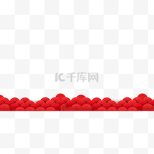 红色中国风海浪波浪底纹装饰图片
