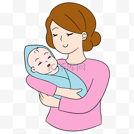 抱着婴儿的宝妈图片