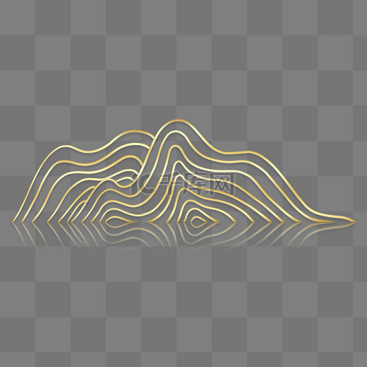 金色线条山水图片