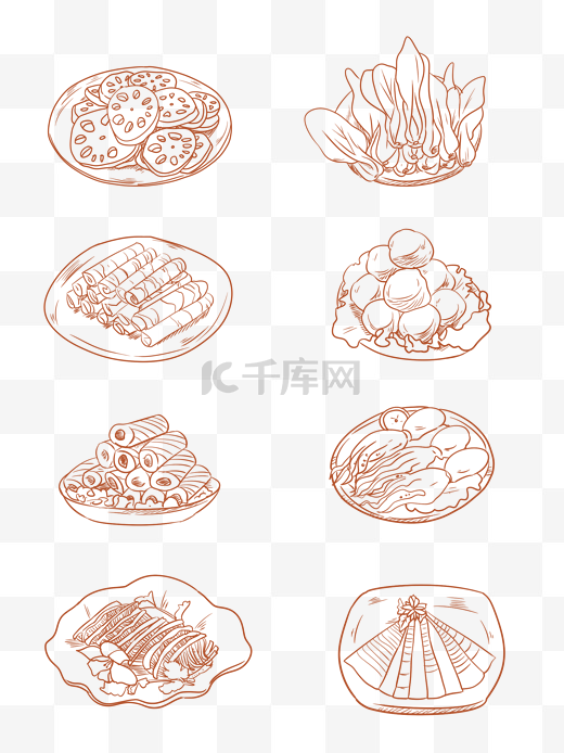 美食火锅食材图标图片