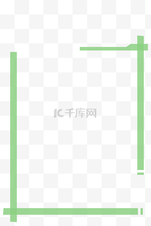 POP海报边框单条绿色左下角和右上角组合装饰线图片