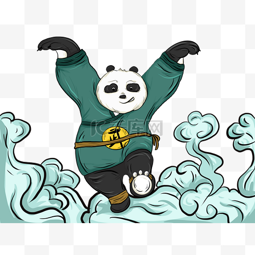 国潮动物国宝熊猫功夫图片