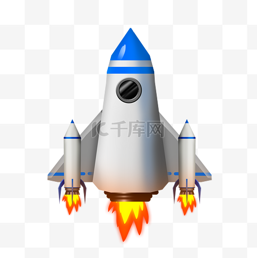 喷火的蓝色火箭图片