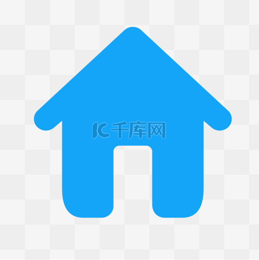 蓝色房子图标免抠图图片