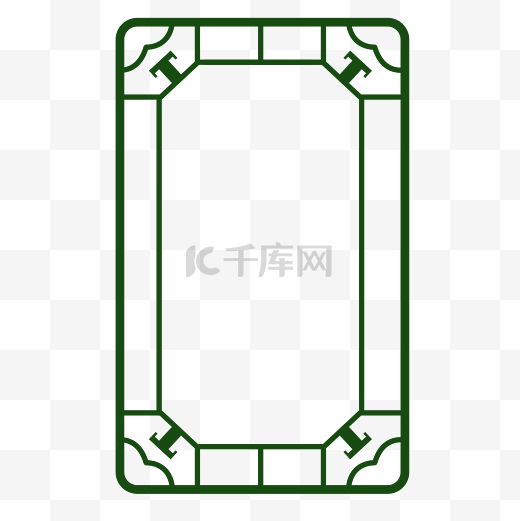 古风简洁边框镂空圆角长方形图片