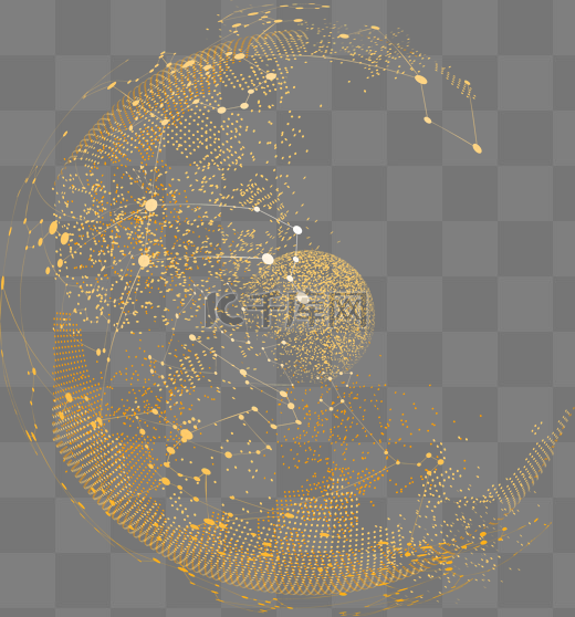黄色圆点状地球图片