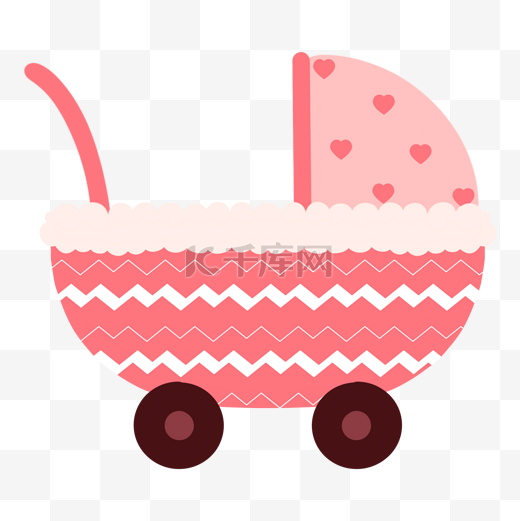 婴儿用品粉色卡通婴儿车图片