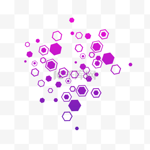 紫色不规则渐变六边形图片