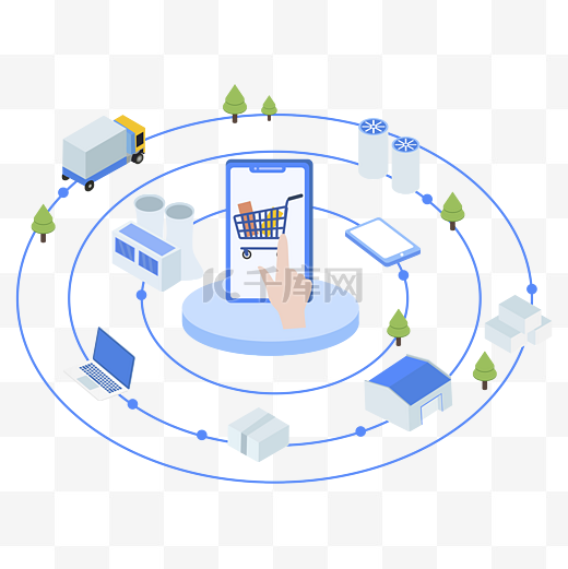 生产物联流程矢量图图片