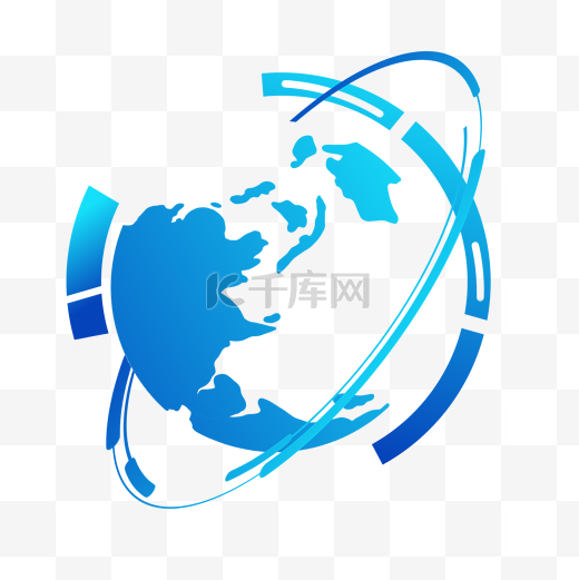蓝色科技地球元素图片