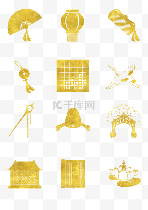 金色烫金中国风图标图片
