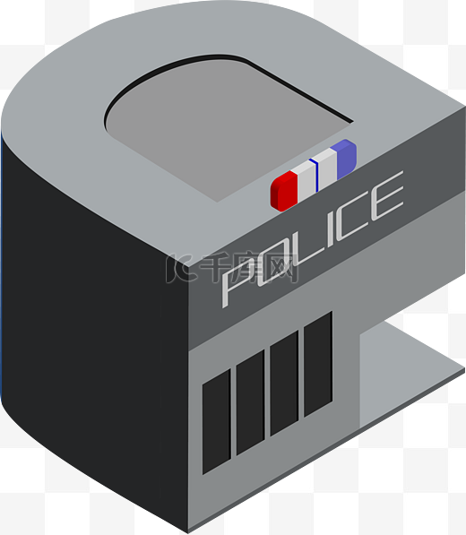 立体卡通字母D形状警察局图片