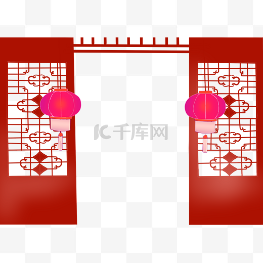 中国风新年门框灯笼图片