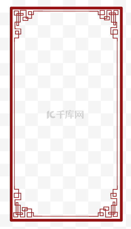 中国风方形回字形螺旋纹路长条边框图片