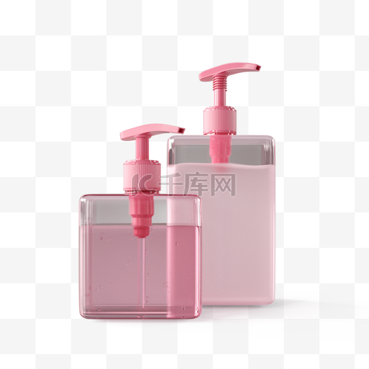 粉色洗手液包装瓶3d元素图片