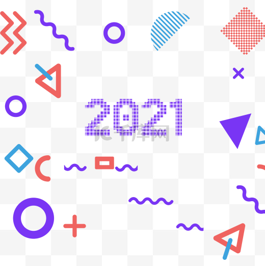 2021孟菲斯几何形背景图片