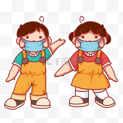 预防病毒儿童戴口罩图片