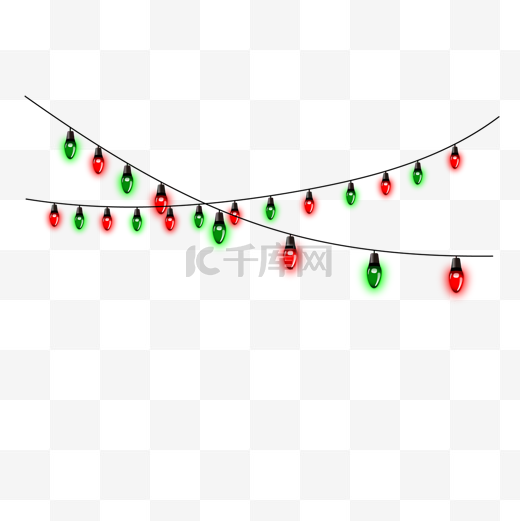 双排红绿光效黑线交叉圣诞彩灯图片