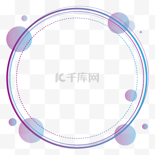 蓝紫渐变科技圆环边框图片
