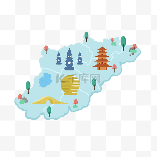 杭州旅游地图图片