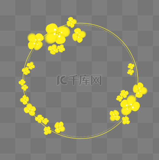 黄色的油菜花边框图片
